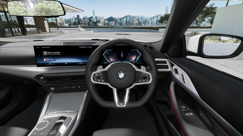 420i クーペ M Sport ミネラル・ホワイト 18インチ ブラック スタイリング848M ヴァーネスカ・レザー ブラック(レッド・ハイライト付)の画像3