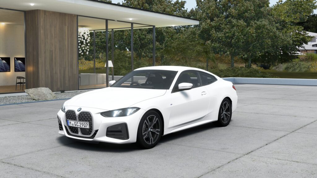 420i クーペ M Sport アルピン・ホワイト 18インチ ブラック スタイリング848M ヴァーネスカ・レザー ブラック(ブルー・ステッチ付)
