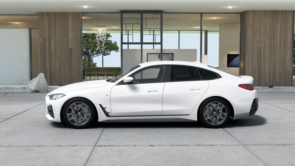 420d xDrive グラン クーペ M Sport ミネラル・ホワイト 18インチ ブラック ヴァーネスカ・レザー ブラック(レッド・ハイライト付)の画像2