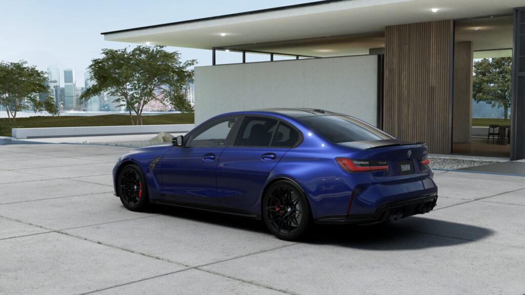 M3 Competition M xDrive セダン M ポルティマオ・ブルー 20インチ キャラミ・オレンジの画像1