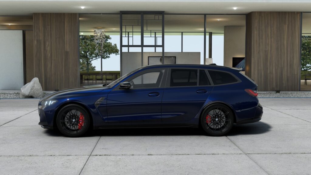 M3 Competition M xDrive ツーリング BMW Individual タンザナイト・ブルー 20インチ キャラミ・オレンジの画像2