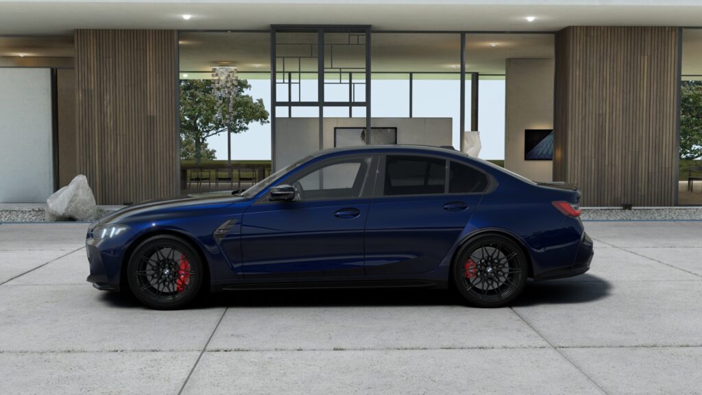 M3 Competition M xDrive セダン BMW Individual タンザナイト・ブルー 20インチ キャラミ・オレンジの画像2