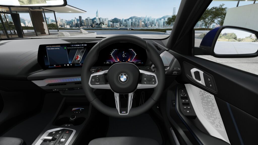 120d M Sport M ポルティマオ・ブルー 18インチ ブラック スタイリング975M M アルカンタラ/ヴェガンザ・コンビネーション ブラック(ブルー・ステッチ付)の画像3