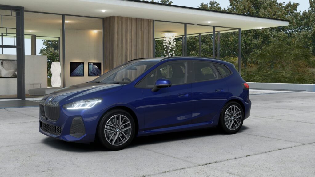218d アクティブツアラー M Sport M ポルティマオ・ブルー 18インチ ブラック スタイリング838M M アルカンタラ/ヴェガンザ・コンビネーション ブラック(ブルー・ステッチ付)