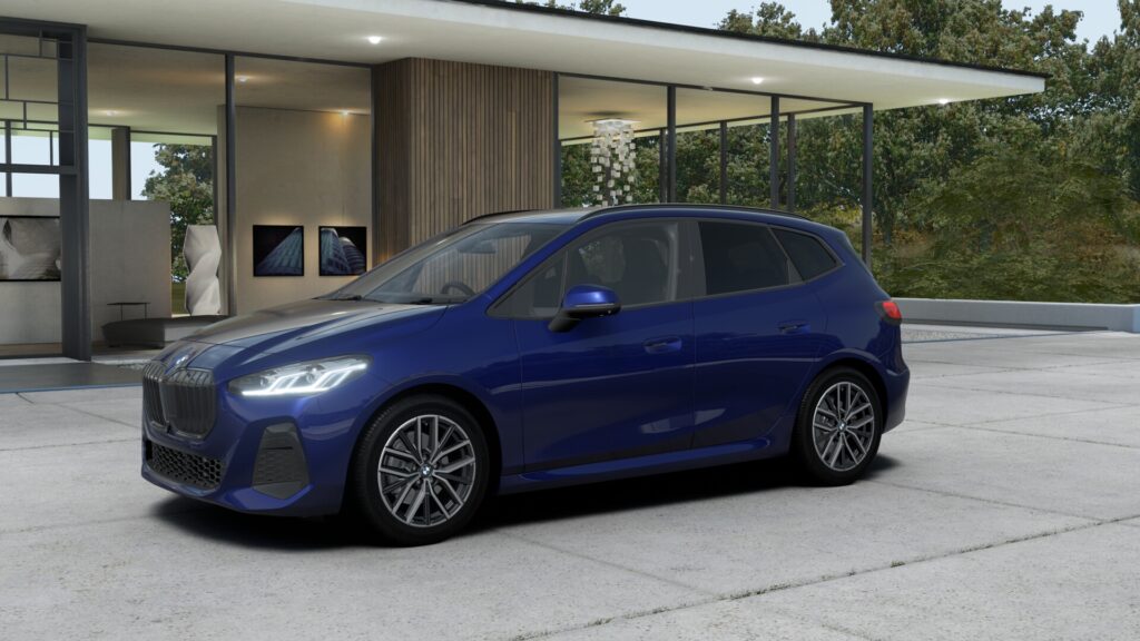 218d アクティブツアラー M Sport M ポルティマオ・ブルー 18インチ ブラック スタイリング838M パーフォレーテッド・ヴェガンザ ブラック
