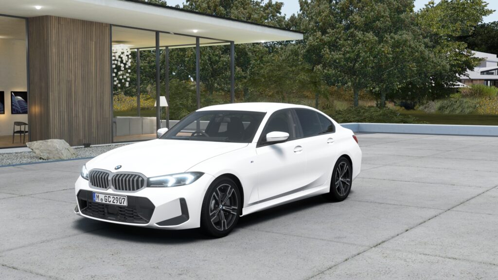 320d xDrive セダン M Sport アルピン・ホワイト 18インチ ブラック スタイリング848M M パフォーム・テックス/クロス・コンビネーション ブラック(M パイピング付)