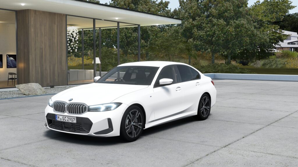 320d xDrive セダン M Sport アルピン・ホワイト 18インチ ブラック スタイリング848M ヴァーネスカ・レザー ブラック