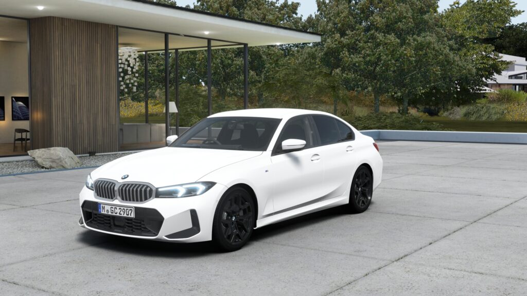 320d xDrive セダン M Sport アルピン・ホワイト 19インチ ブラック スタイリング995M ジェット・ブラック