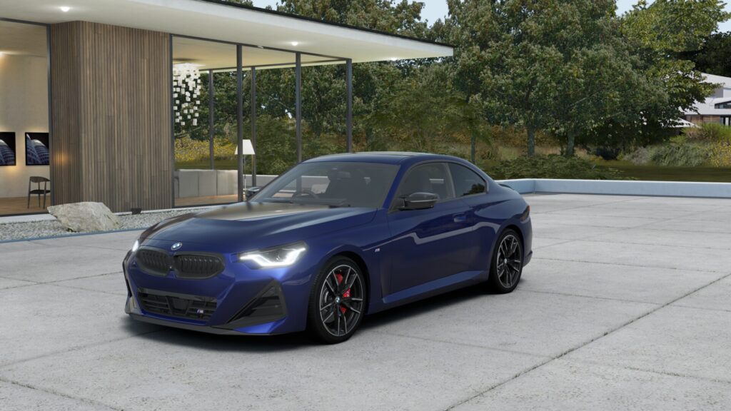 M240i xDrive クーペ M ポルティマオ・ブルー 19インチ ブラック M スポーツ・パッケージ・プロ スタイリング792M ヴァーネスカ・レザー ブラック(ブルー・ステッチ付)