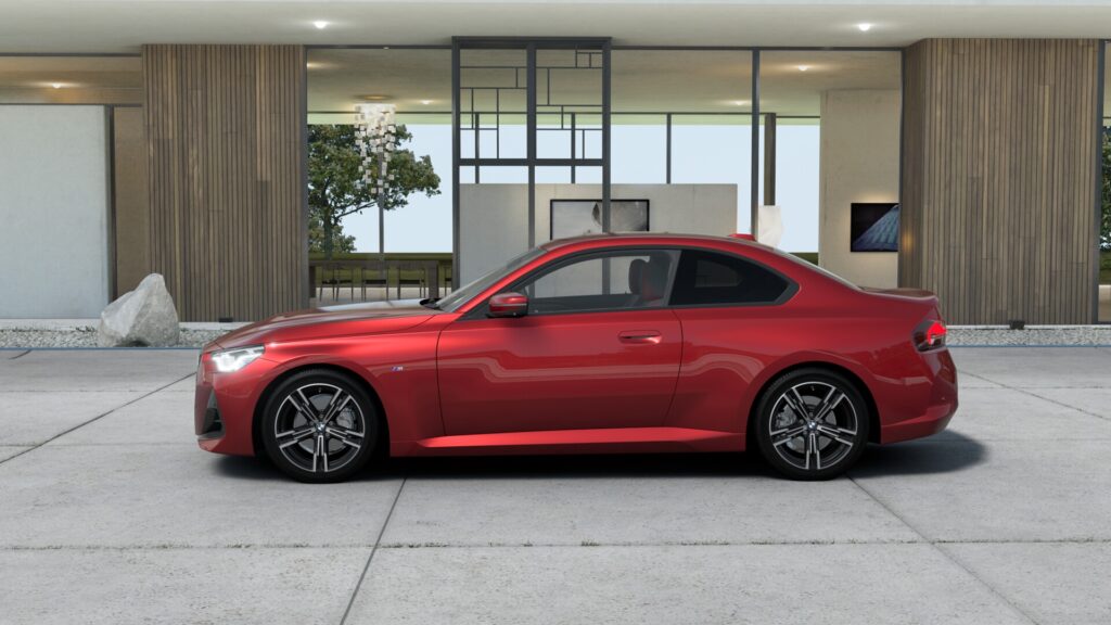 220i クーペ M Sport ファイヤー・レッド 18インチ ブラック スタイリング848M ヴァーネスカ・レザー ブラック(レッド・ハイライト付)の画像2