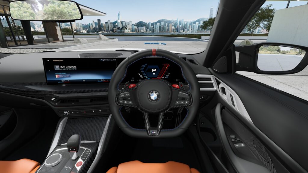 M4 Competition M xDrive クーペ アルピン・ホワイト 20インチ キャラミ・オレンジ スタイリング825Mの画像3