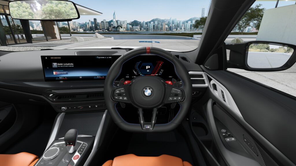 M4 Competition M xDrive クーペ アルピン・ホワイト 20インチ キャラミ・オレンジ スタイリング826Mの画像3