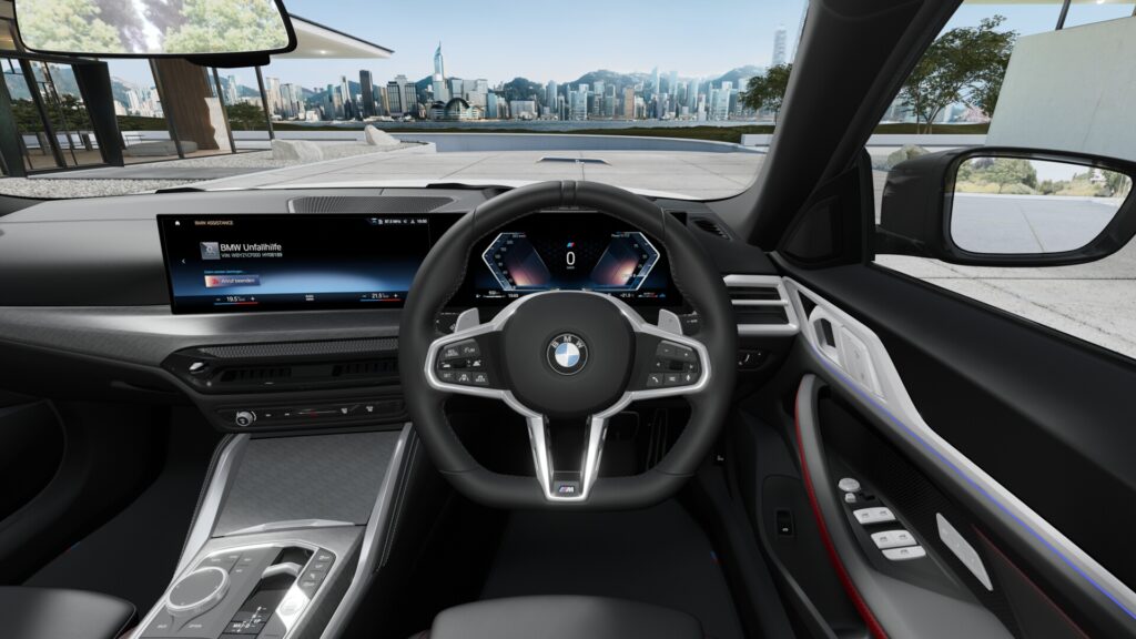420d xDrive グラン クーペ M Sport ミネラル・ホワイト 19インチ ブラック スタイリング859M ヴァーネスカ・レザー ブラック(レッド・ハイライト付)の画像3