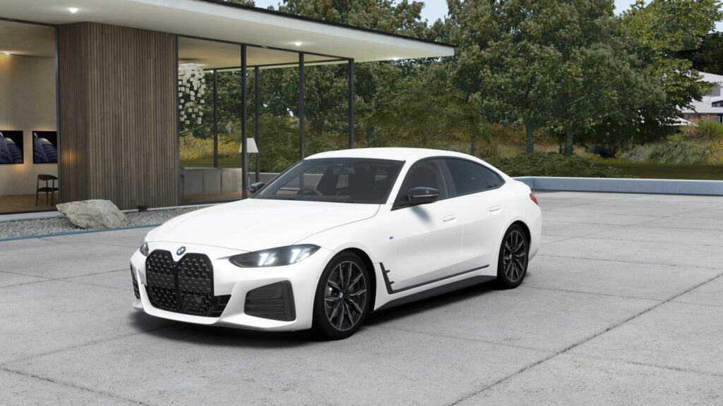 420i グラン クーペ M Sport ミネラル・ホワイト 19インチ ブラック スタイリング859M ヴァーネスカ・レザー ブラック(レッド・ハイライト付)